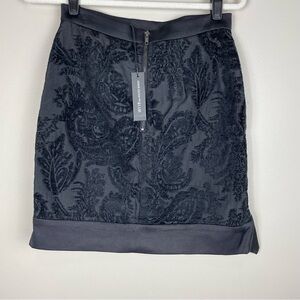 NWT W118 by Walter Baker Angelica Velvet Paisley Black Skirt Size 4 Retail $148